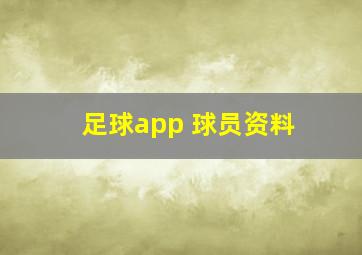 足球app 球员资料